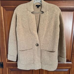 Talbots Tan Knit Cardigan with Single Button